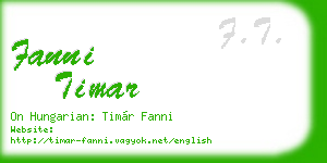 fanni timar business card