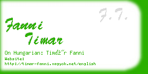 fanni timar business card